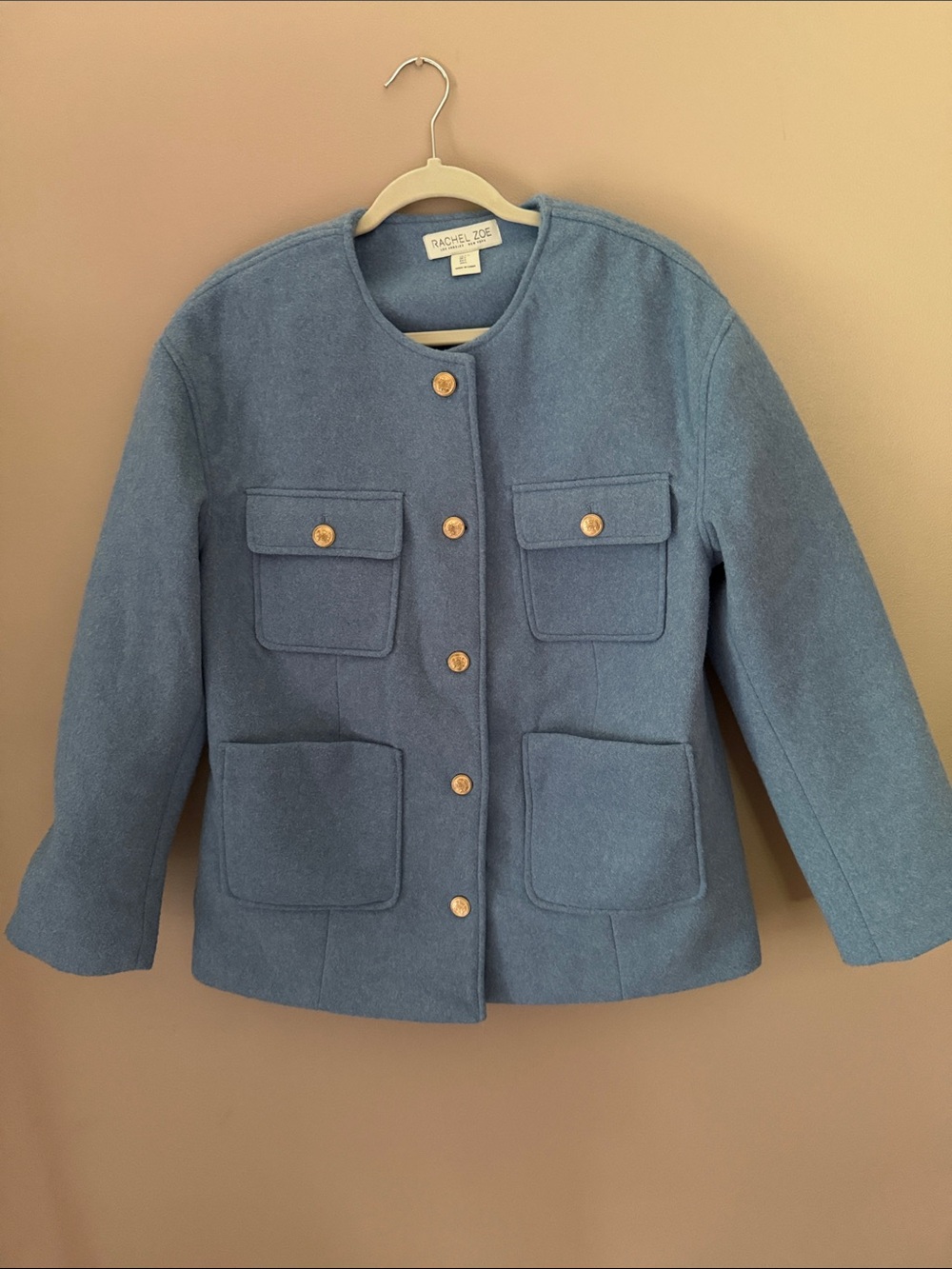Rachel Zoe Powder Blue Button-Front Peacoat